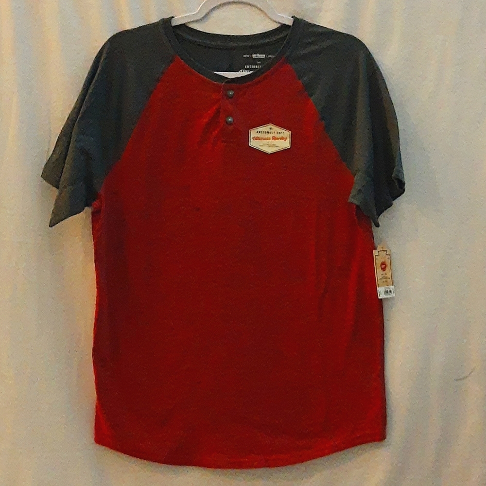 Urban Pipeline Awesomely Soft Ultimate Heathered Raglan Henley SS Tee Men's S